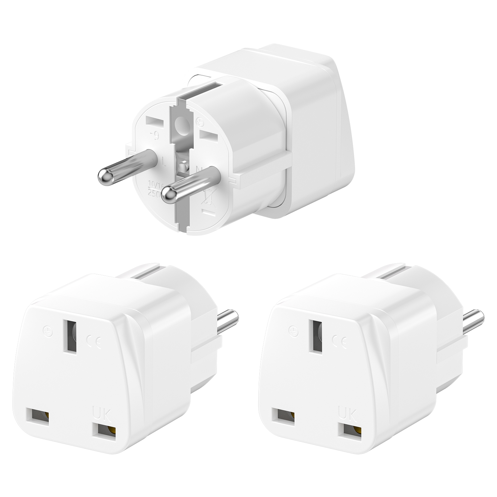 Eyelash Extension Uk - 3PCS UK to EU Plug Adapter
