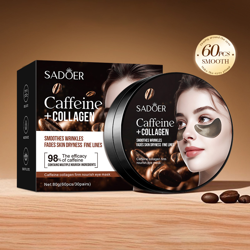 60pcs SADOER Caffeine Crystal  - Eye Pad Collagen review and price