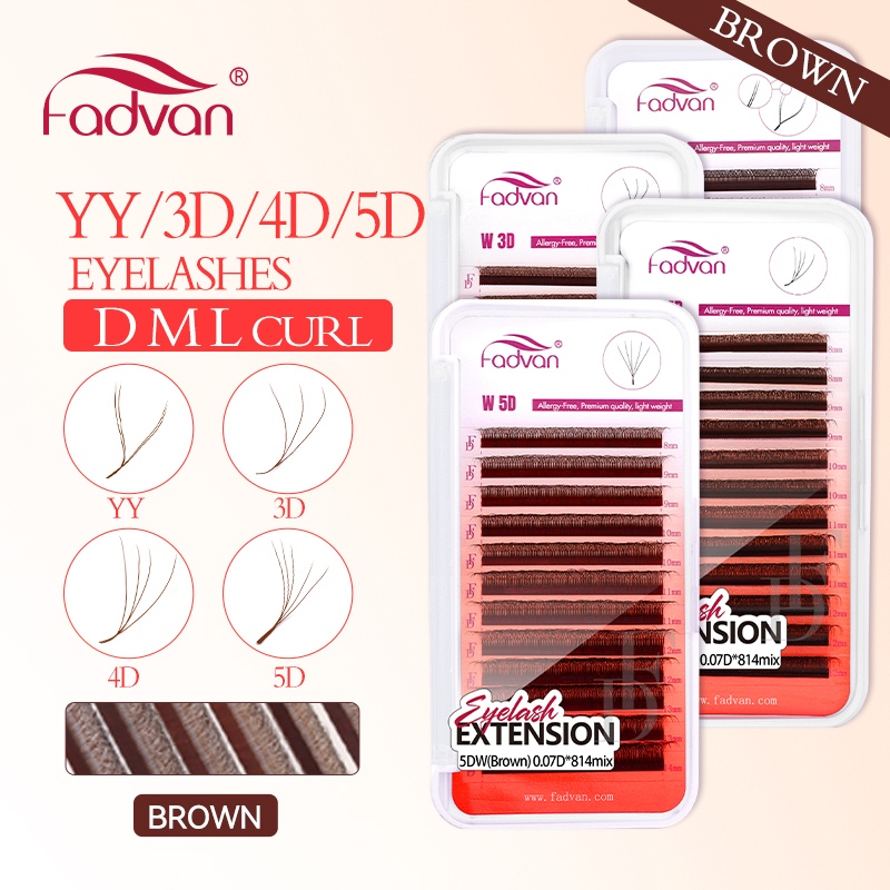 FADVAN Brown 4D/3D/5D lashes W - Eyelash Extension Yy review and price