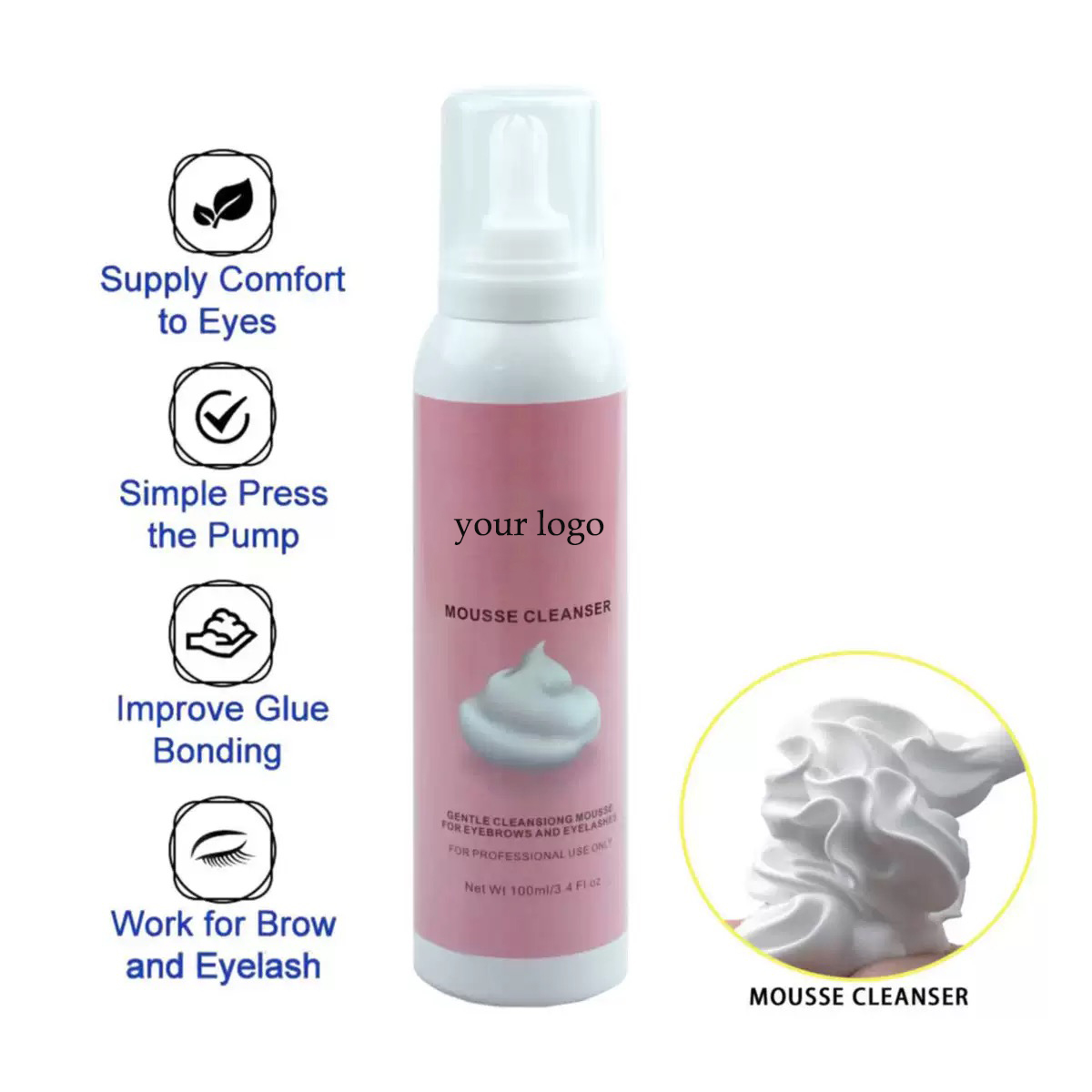 Factory Wholeasle Custom100ml  - Eyelash Extension Logo review and price